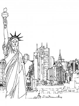 Раскраска Статуя Свободы 12 - Бесплатно распечатать