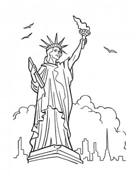 Раскраска Статуя Свободы 13 - Бесплатно распечатать