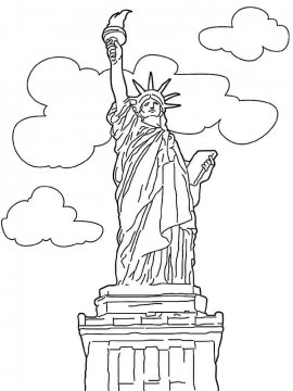 Раскраска Статуя Свободы 15 - Бесплатно распечатать