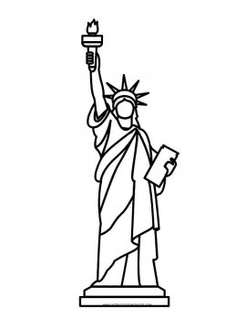 Раскраска Статуя Свободы 16 - Бесплатно распечатать