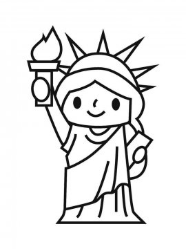 Раскраска Статуя Свободы 18 - Бесплатно распечатать