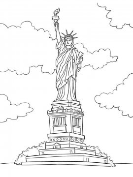 Раскраска Статуя Свободы 19 - Бесплатно распечатать