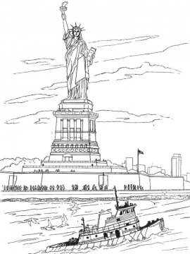 Раскраска Статуя Свободы 2 - Бесплатно распечатать