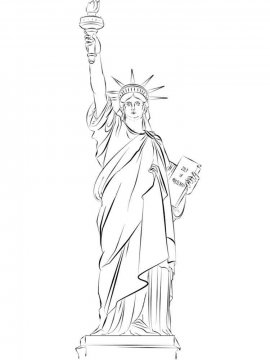 Раскраска Статуя Свободы 20 - Бесплатно распечатать