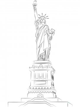 Раскраска Статуя Свободы 21 - Бесплатно распечатать