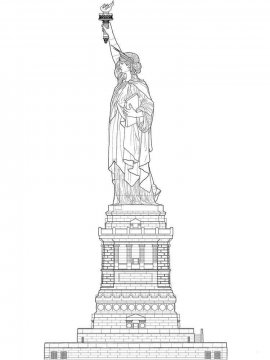 Раскраска Статуя Свободы 24 - Бесплатно распечатать