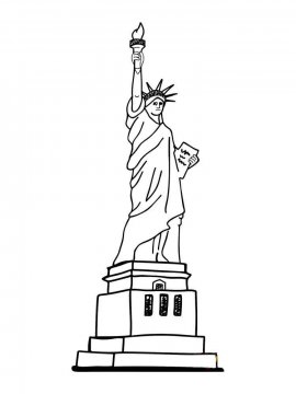 Раскраска Статуя Свободы 3 - Бесплатно распечатать