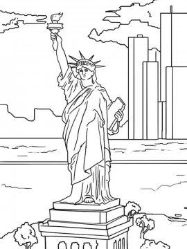 Раскраска Статуя Свободы 4 - Бесплатно распечатать