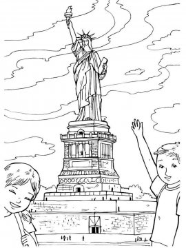 Раскраска Статуя Свободы 5 - Бесплатно распечатать