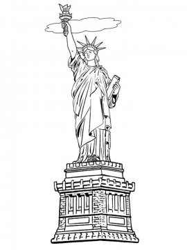 Раскраска Статуя Свободы 6 - Бесплатно распечатать