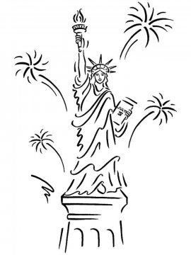 Раскраска Статуя Свободы 8 - Бесплатно распечатать