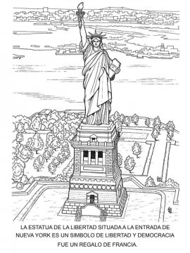 Раскраска Статуя Свободы 9 - Бесплатно распечатать