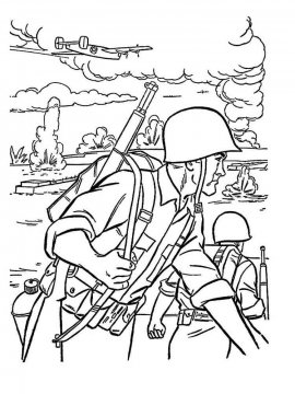 Раскраска Великая Отечественная Война 1 - Бесплатно распечатать