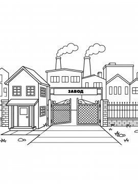 Раскраска Завод для детей