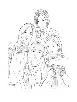 Раскраска Блэк Пинк 12 - Бесплатно распечатать