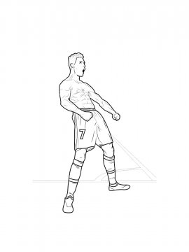 Раскраска Криштиану Роналду 18 - Бесплатно распечатать
