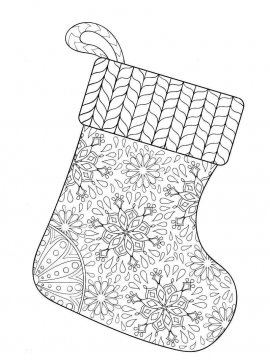 Раскраска новогодний носок 16 - Бесплатно распечатать