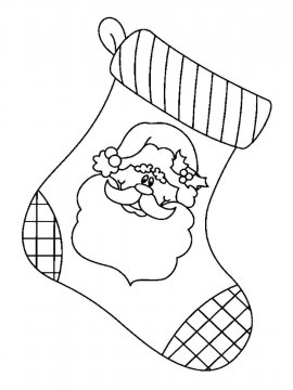 Раскраска новогодний носок 21 - Бесплатно распечатать