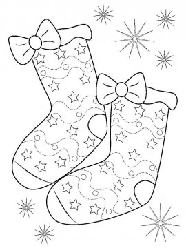 Раскраска новогодний носок 41 - Бесплатно распечатать