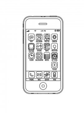 Раскраска Айфон 3 - Бесплатно распечатать
