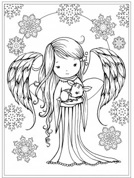 Раскраска Ангел 17 - Бесплатно распечатать
