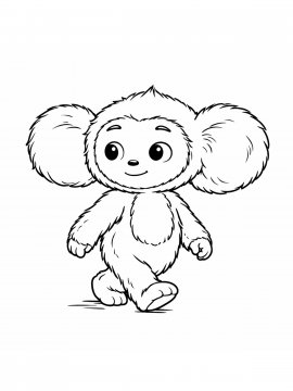 Раскраска Чебурашка шагает