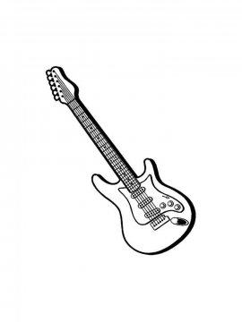 Раскраска Гитара 15 - Бесплатно распечатать