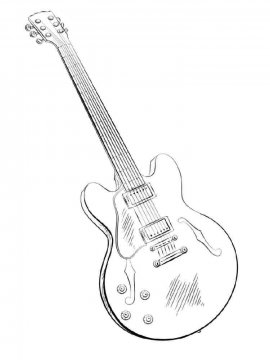 Раскраска Гитара 5 - Бесплатно распечатать