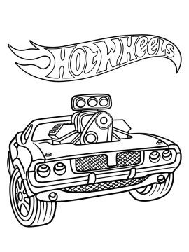 Hot Wheels логотип и тюнингованный автомобиль с турбо