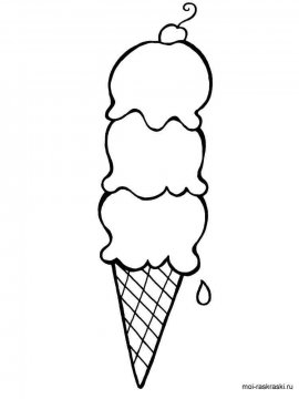 Раскраска Мороженое 13 - Бесплатно распечатать