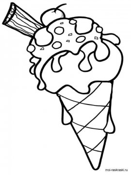 Раскраска Мороженое 4 - Бесплатно распечатать