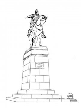 Раскраска Памятник 3 - Бесплатно распечатать