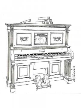 Раскраска Пианино 11 - Бесплатно распечатать