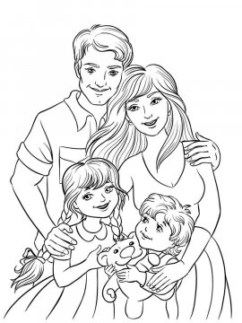 Раскраска Семья 32 - Бесплатно распечатать