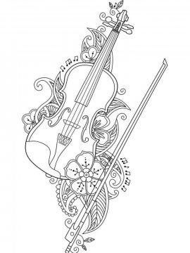 Раскраска Скрипка 4 - Бесплатно распечатать
