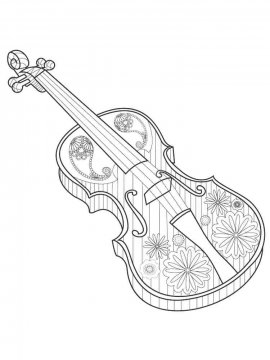 Раскраска Скрипка 8 - Бесплатно распечатать