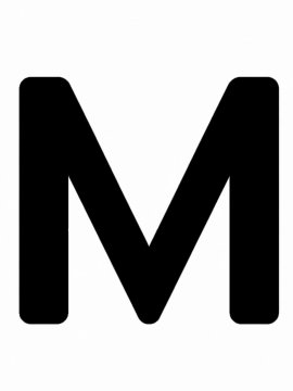 Трафарет Буквы М для вырезания из бумаги